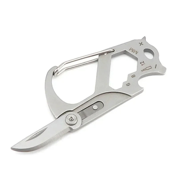 Foldable Multi-Tool Keychain with Knife