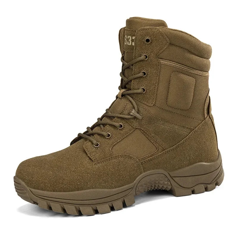 Men's High-Top Tactical Hiking Boots – Breathable Desert Work Shoes with Extended Sizing
