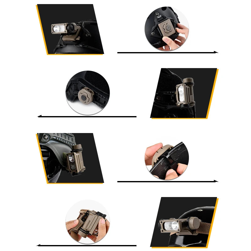 WADSN Sidewinder 2 Tactical Helmet Light – IR; Multi-Color LED for FAST Helmets