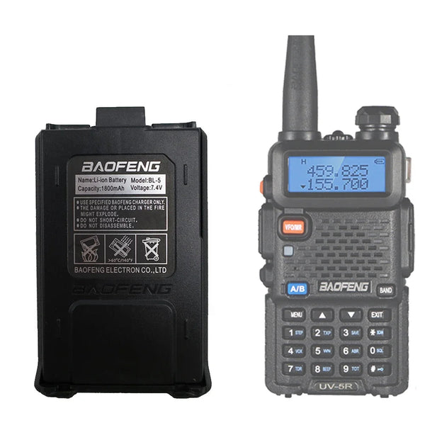 1800mAh 7.4V Li-Ion Battery for UV-5R Two-Way Radio