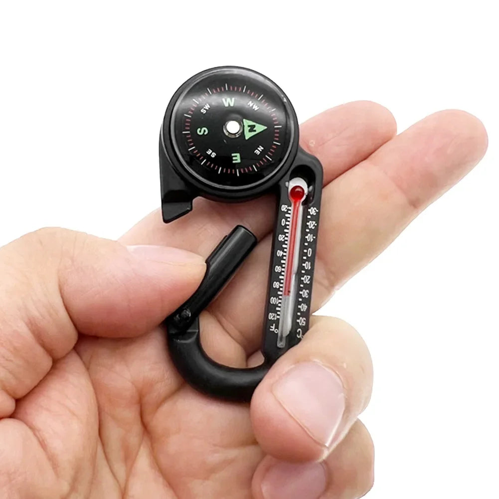 Multi-Functional Compass with Thermometer and Carabiner Clip