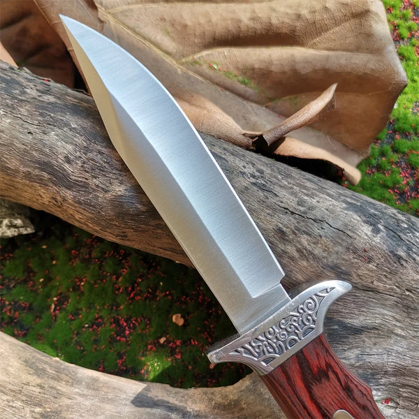 Fixed Blade Camping Knife with Hardwood Handle