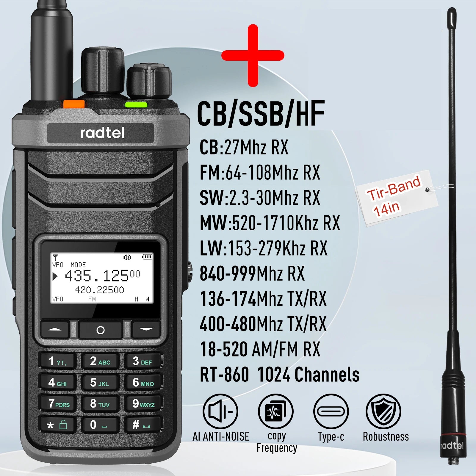 Multi-Band Radio Transceiver with Extended Range
