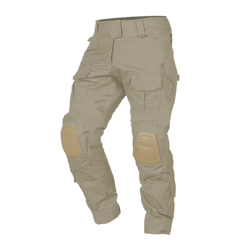 Men's Multicam Tactical Uniform Set – Shirt & Pants with Knee & Elbow Pads