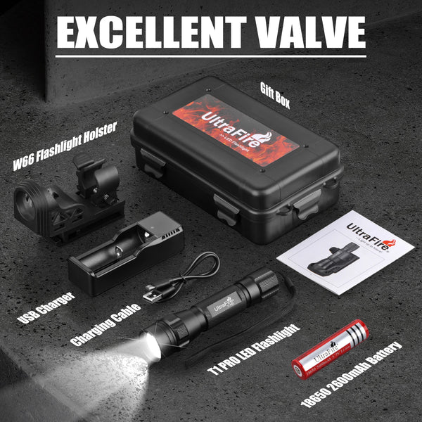 UltraFire T1 Pro Tactical Flashlight – High-Powered, Durable, and Versatile