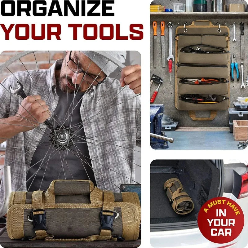 Heavy-Duty 900D Roll-Up Tool Kit Bag – Tactical Storage Organizer