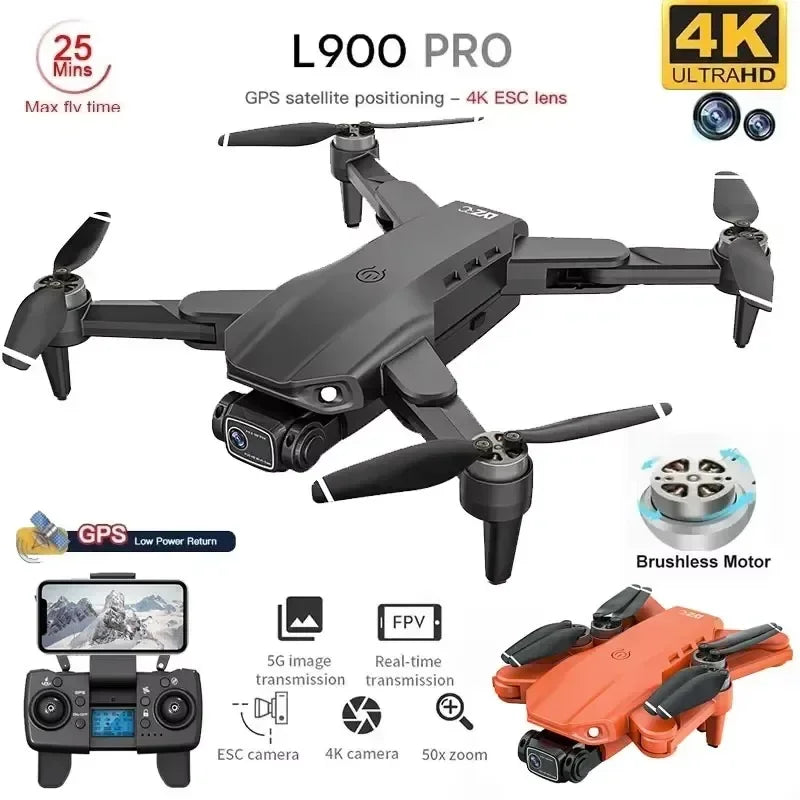 QJ L900 Pro 4K GPS Brushless Drone with Dual Camera, Optical Flow & Follow Me Mode