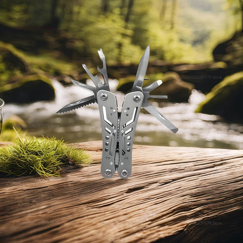 24-in-1 Mini Folding Multi-Tool – Stainless Steel Pocket Knife & Pliers with Sheath