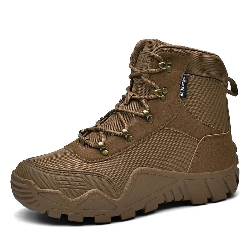 Men's High-Top Tactical Hiking Boots – Breathable Desert Work Shoes with Extended Sizing