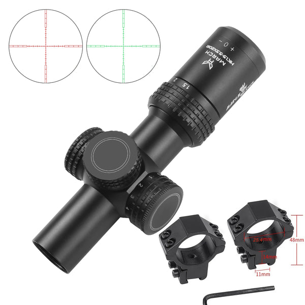 March HK 1.5-5.5x20IR Tactical Scope – Illuminated 2 MOA Dot for Air Rifle & Airsoft