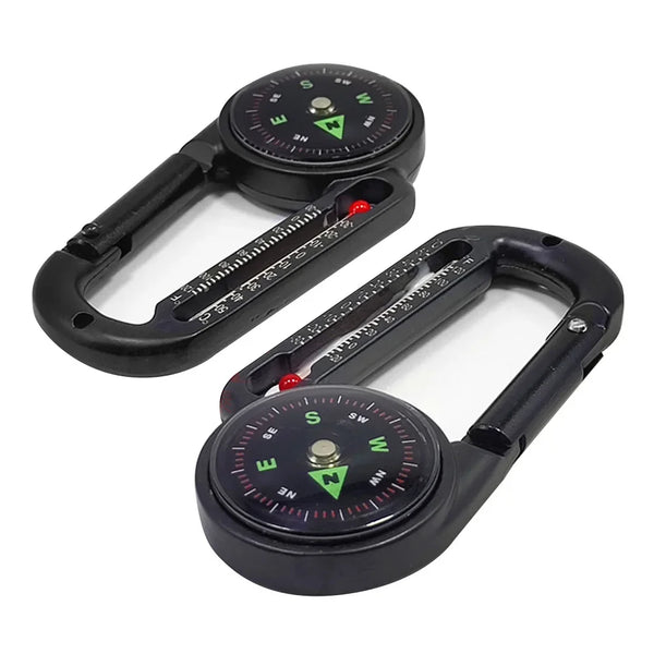 Multi-Functional Compass with Thermometer and Carabiner Clip