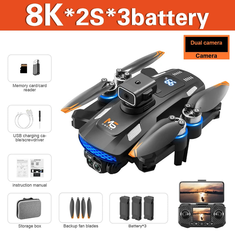 Lenovo M6 Pro Drone 8K Camera | 5G WiFi FPV Remote Control Quadcopter