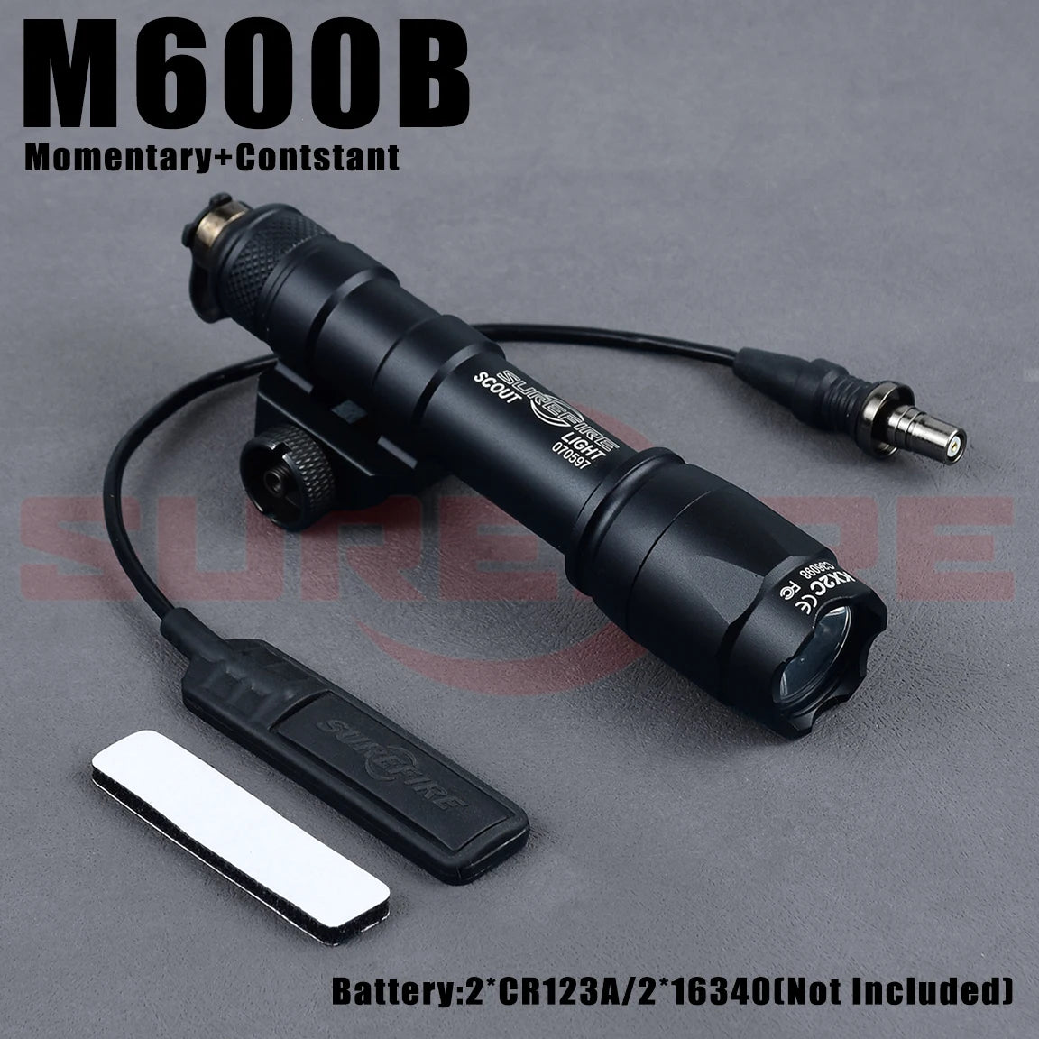 SureFire M600B Tactical Flashlight - 600 Lumen Scout Light for Rifles Shotguns