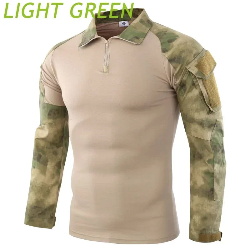 Tactical Camouflage Shirt – Breathable Military Combat Top for Outdoor & Airsoft