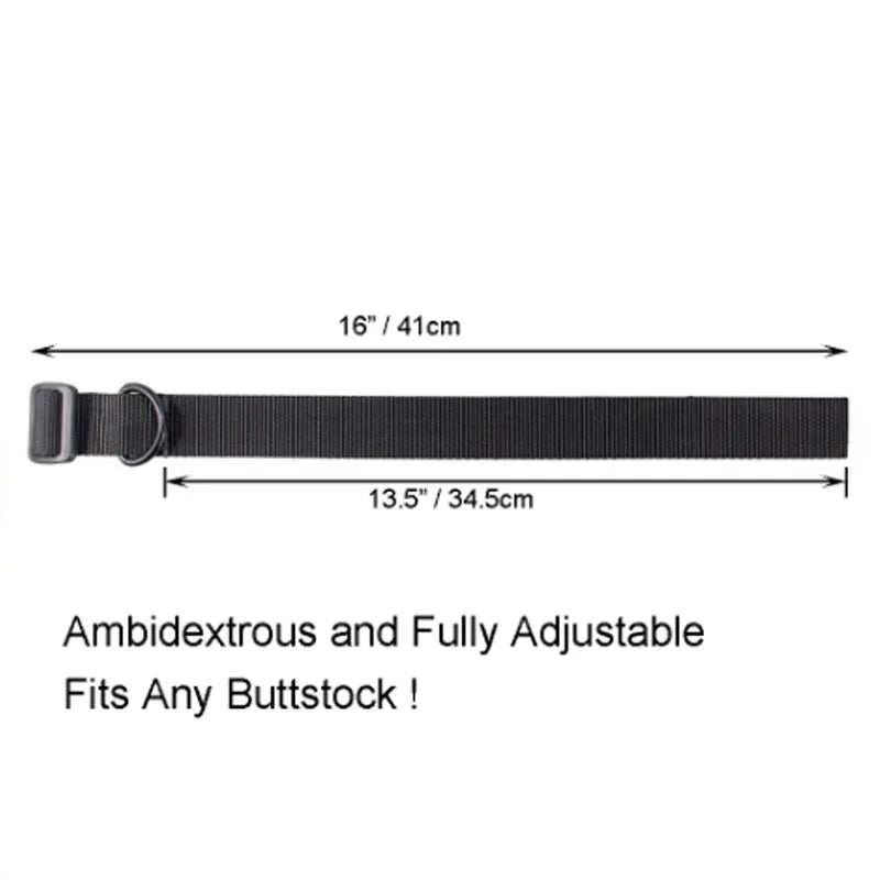 AR15 HK416 Tactical Rifle Sling Adapter with Buttstock Mount - Adjustable Nylon Webbing Strap