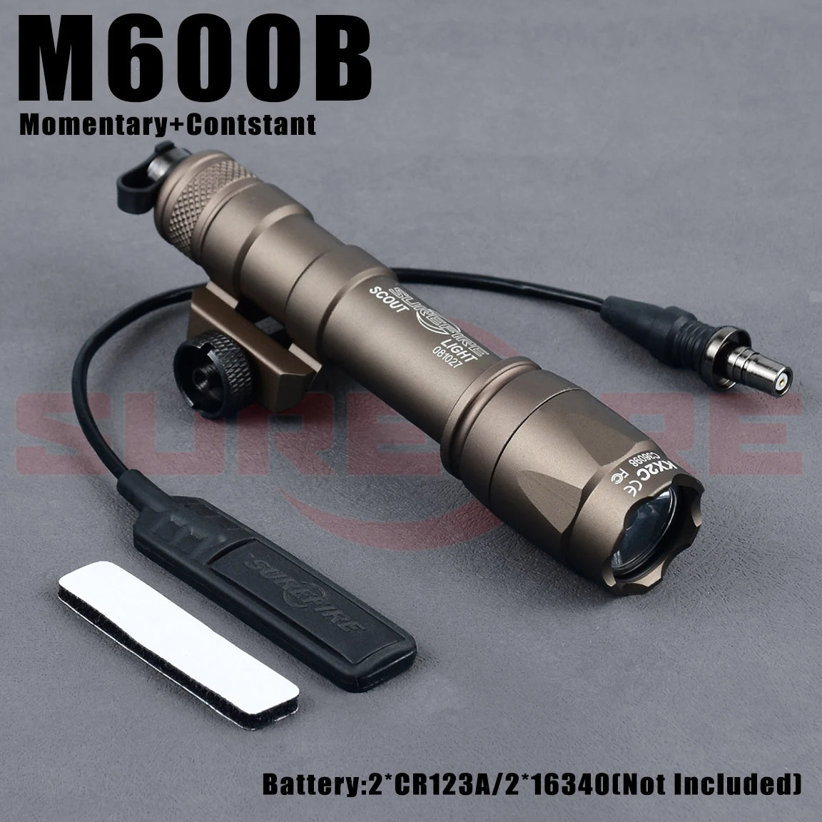 SureFire M600B Tactical Flashlight - 600 Lumen Scout Light for Rifles Shotguns