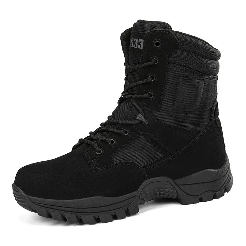 Men's High-Top Tactical Hiking Boots – Breathable Desert Work Shoes with Extended Sizing