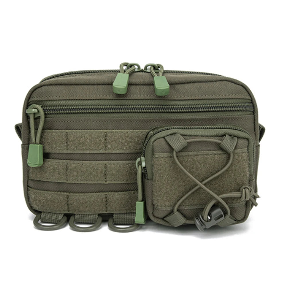 Modular Tactical Organizer Pouch with Multi-Compartment Storage for Outdoor and Hunting Applications