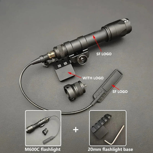 Tactical M600C M300C LED Flashlight - 20mm Rail Mount Scout Light for Rifles