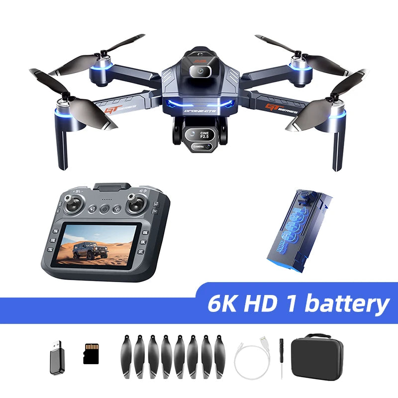 LS GT8 8K Foldable Brushless Drone with Dual Camera, Optical Flow & Screen Remote