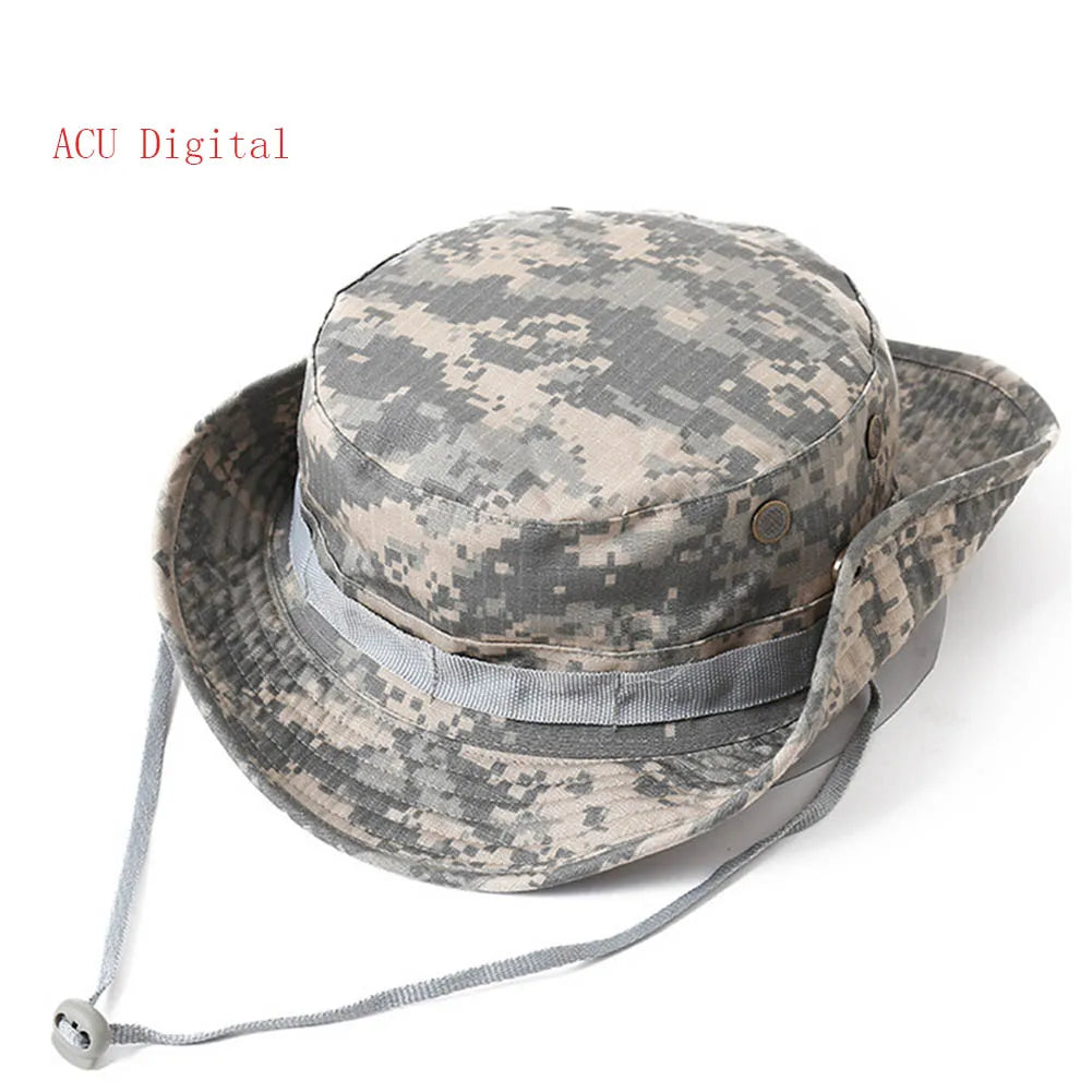 Adjustable Multi-Season Tactical Boonie Hat with Camouflage Options for Outdoor Activities