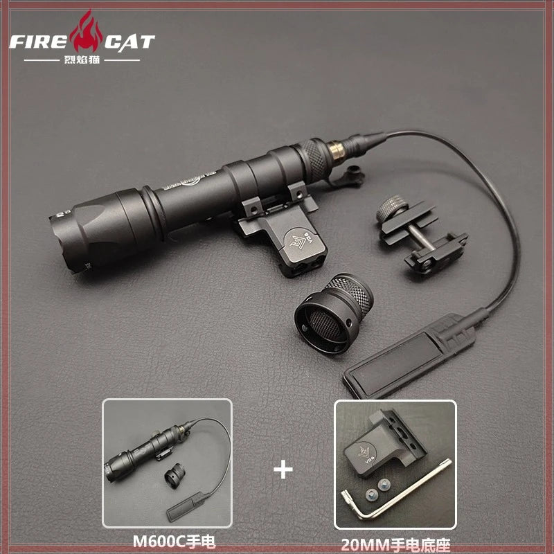 Tactical M600C M300C LED Flashlight - 20mm Rail Mount Scout Light for Rifles