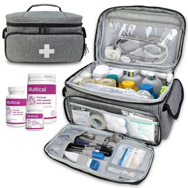 Multi-Compartment Travel First Aid Medical Storage Bag
