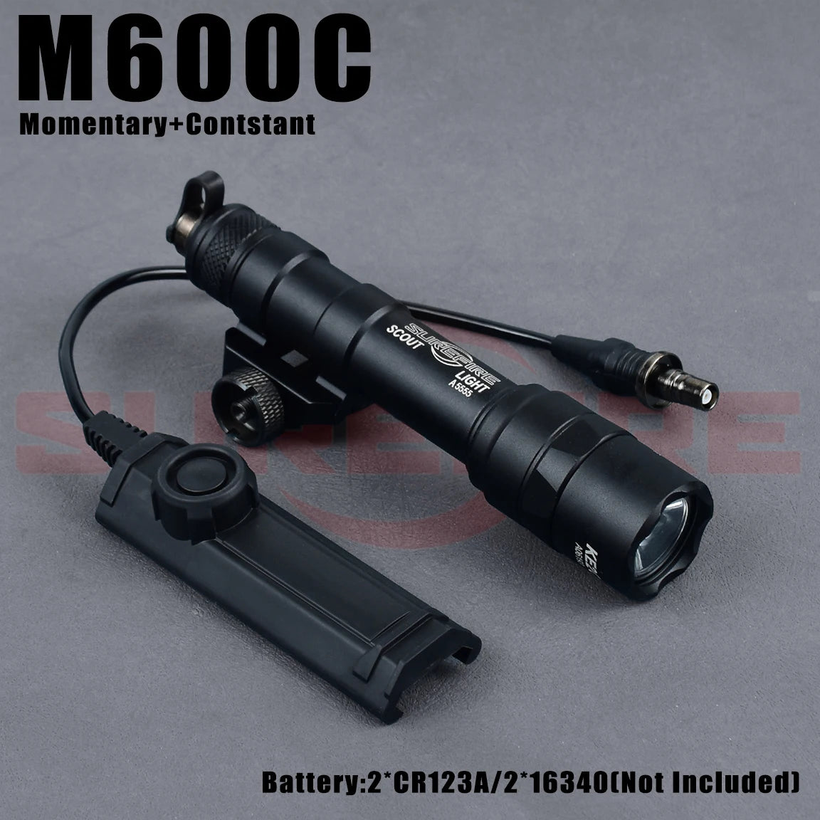 SureFire M600B Tactical Flashlight - 600 Lumen Scout Light for Rifles Shotguns