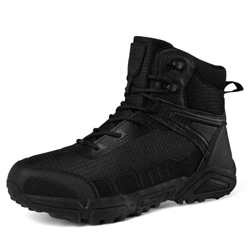 Men's High-Top Tactical Hiking Boots – Breathable Desert Work Shoes with Extended Sizing
