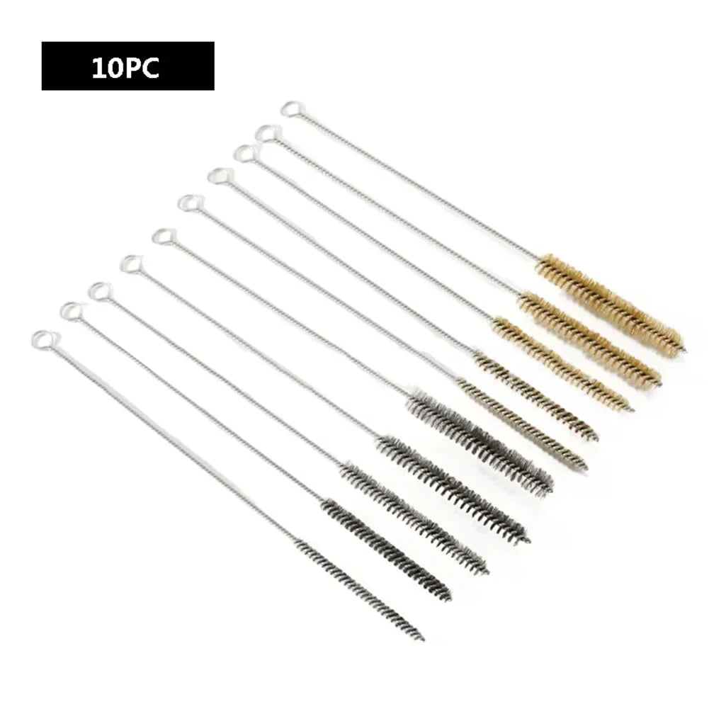 5/10-Piece Stainless Steel & Brass Twisted Wire Bore Cleaning Brush Set