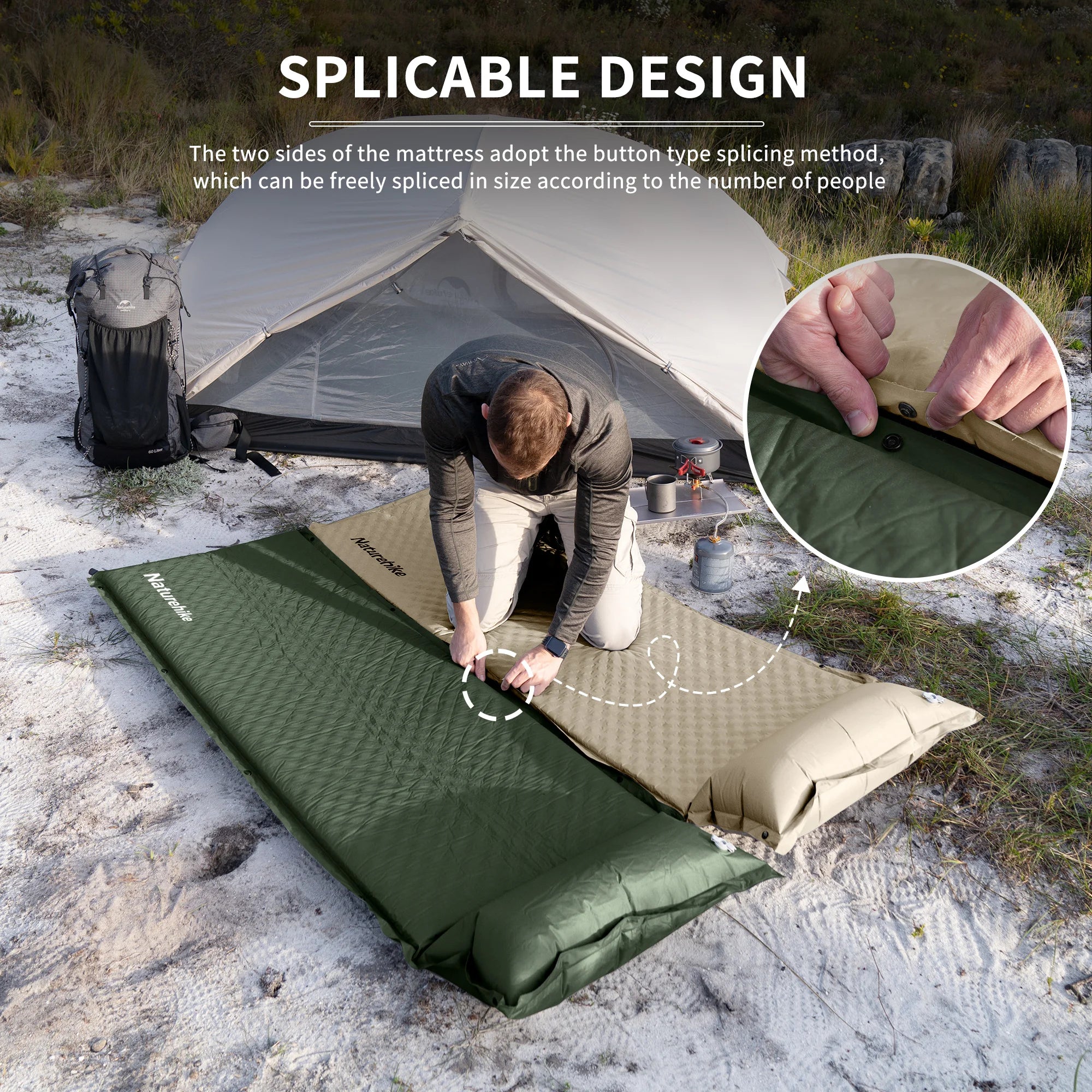 Automatic Inflatable Camping Mat – Thick & Comfortable Sleeping Pad