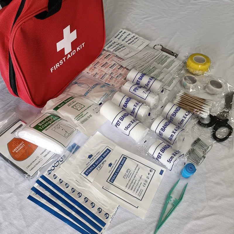 184-Piece First Aid Kit – Portable Emergency Medical Supplies for Outdoor and Home Use