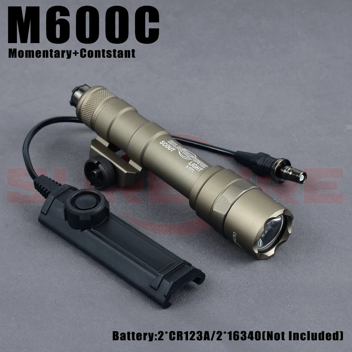 SureFire M600B Tactical Flashlight - 600 Lumen Scout Light for Rifles Shotguns