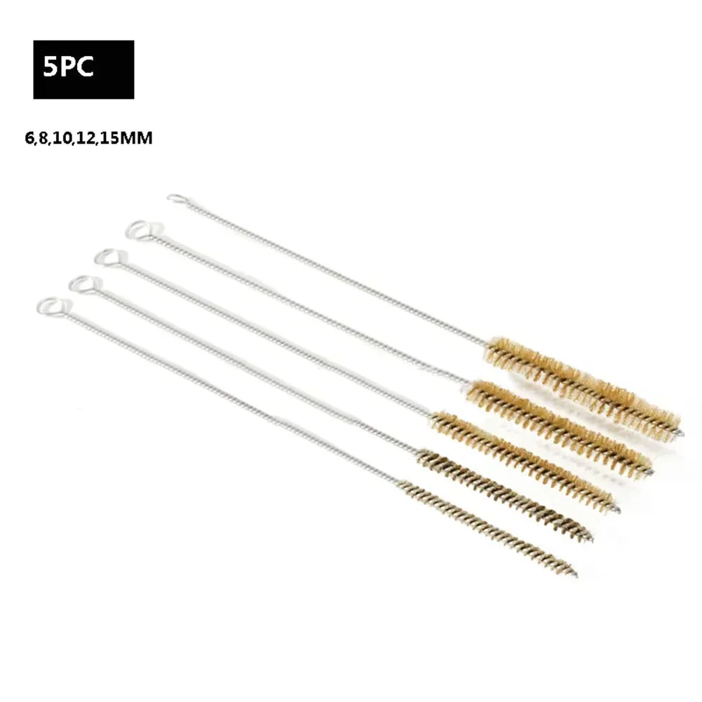 5/10-Piece Stainless Steel & Brass Twisted Wire Bore Cleaning Brush Set
