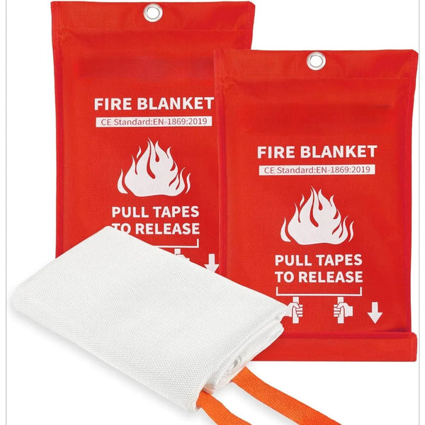 Emergency Fire Blanket 2-Pack – 40" x 40" Flame-Resistant Safety Covers