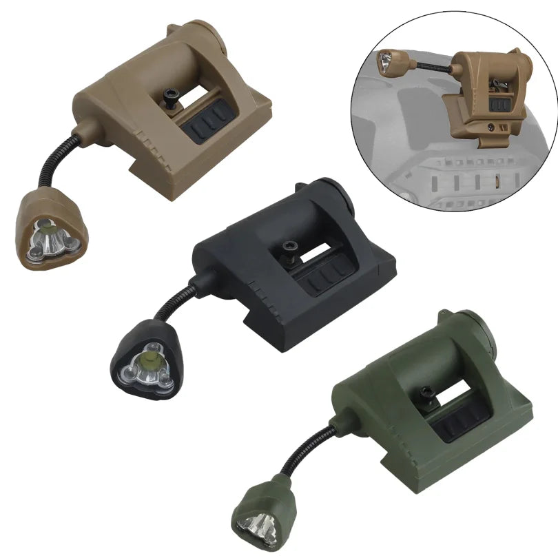 Tactical Helmet Light with 3 LED Modes - IR, Red, Green &amp; White Light for Military, Hunting &amp; Outdoor Operations