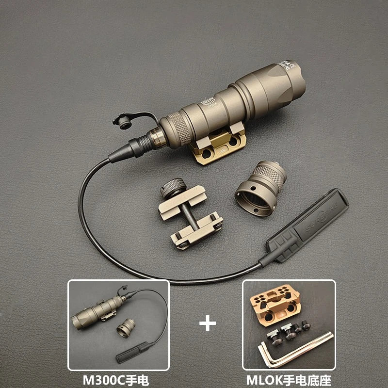 Tactical M600C M300C LED Flashlight - 20mm Rail Mount Scout Light for Rifles