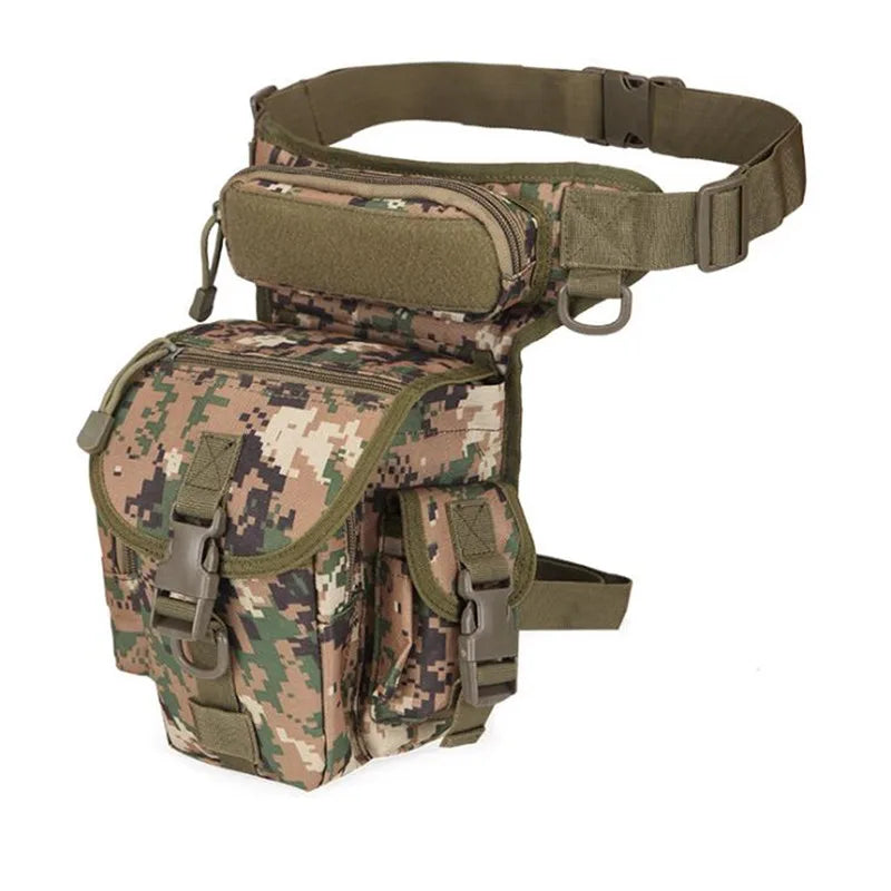 Tactical Drop-Leg Thigh Pack – 800D Waterproof MOLLE Waist Bag for Hunting & Riding | LKEEP