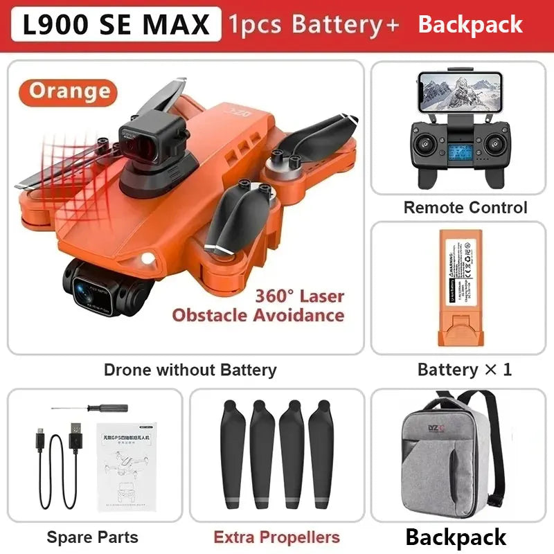 XMSJ L900 Pro SE Max 4K GPS Drone with 360° Obstacle Avoidance Dual HD Camera