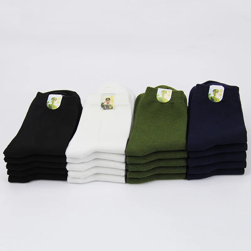 5 Pairs of Camouflage Mid-Tube Cotton Socks – Breathable & Comfortable