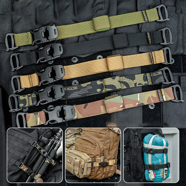 MOLLE Compression Straps with Buckle Clips for Tactical & Outdoor Backpacks