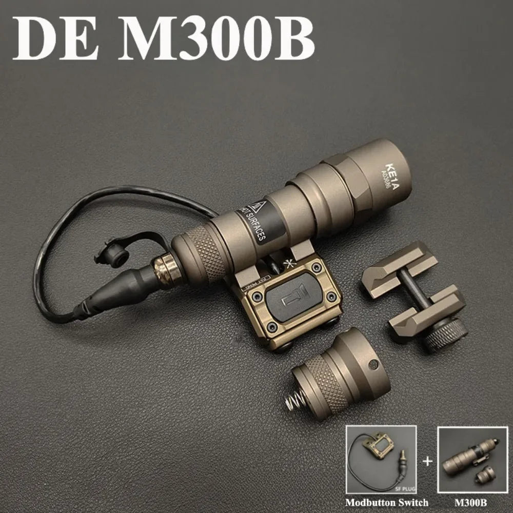 M300B/M600B Tactical Weapon Light - 800 Lumen LED Flashlight with Rail Mount &amp; ModButton Switch