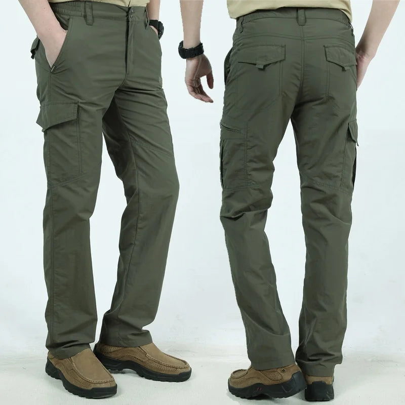 Men's Lightweight Tactical Pants - Breathable, Quick-Dry, Casual Cargo Trousers