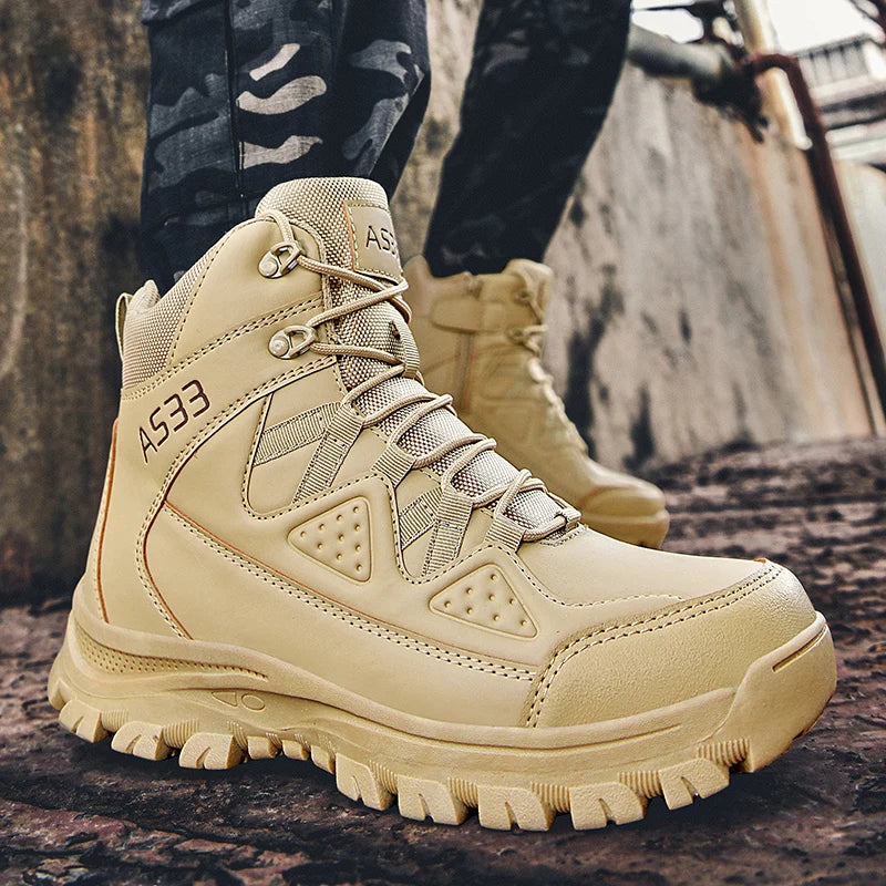 PHERON Men’s Tactical Desert Boots — Mid-Calf Hiking & Work Shoes