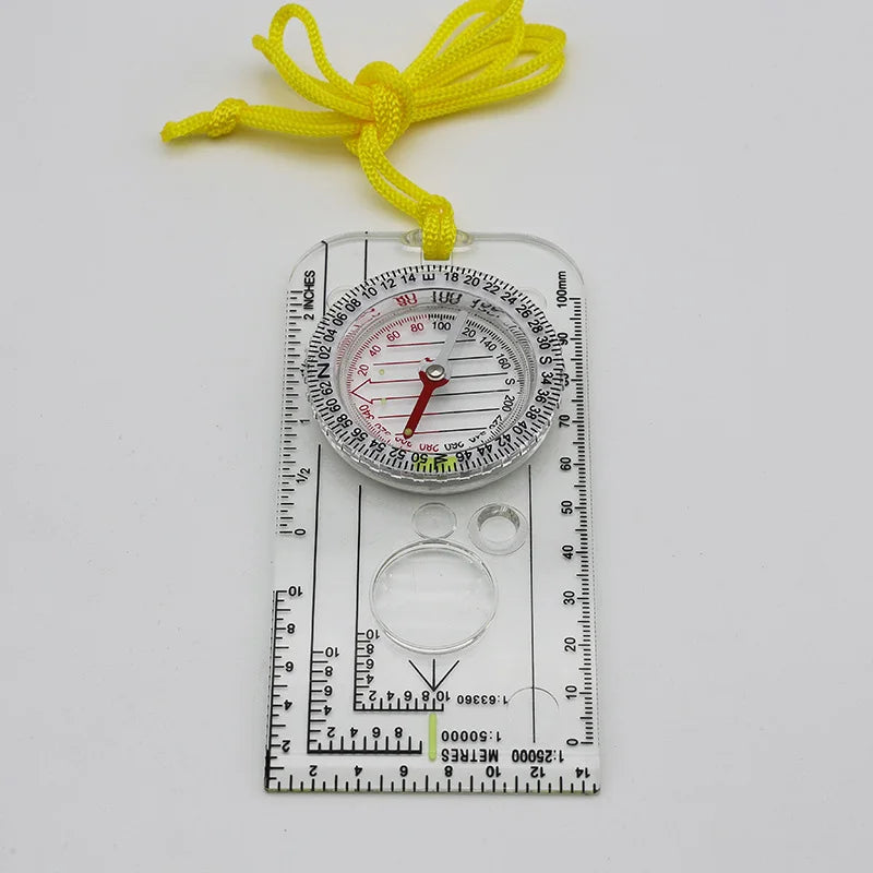Military Tactical Acrylic Orienteering Compass & Map Ruler