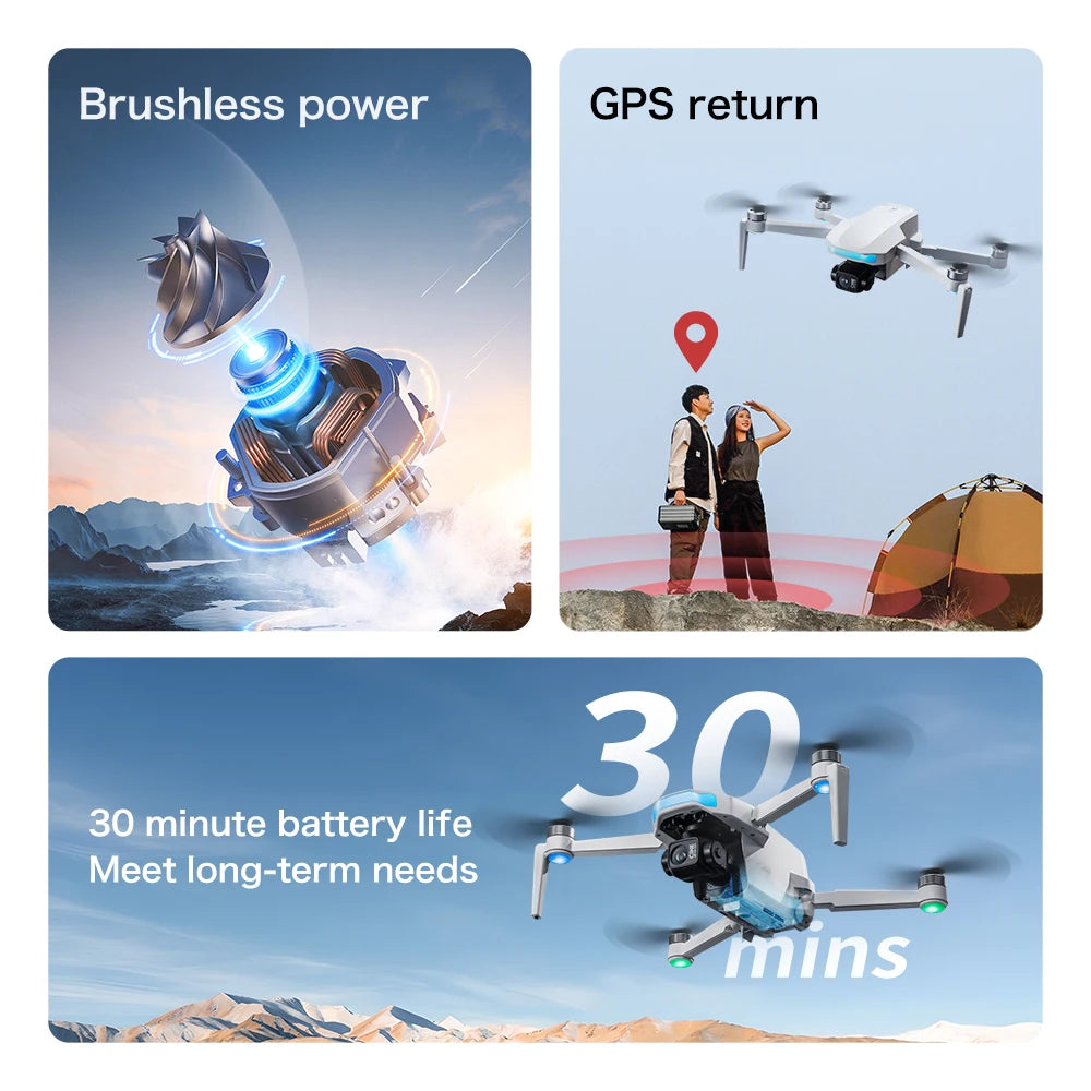 S-X1 MAX GPS Drone with 3-Axis Gimbal – 8K/4K HD Camera 5000m FPV LCD Screen RC Quadcopter