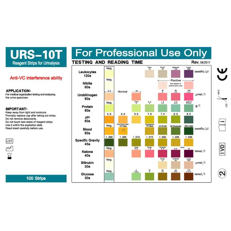 Urine Test Strips – 10-Parameter Home Testing Kit (100 Strips)