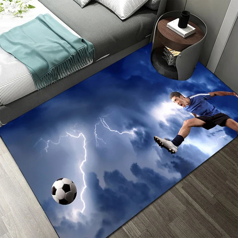 Football-Themed Rug – Home & Bedroom Decor
