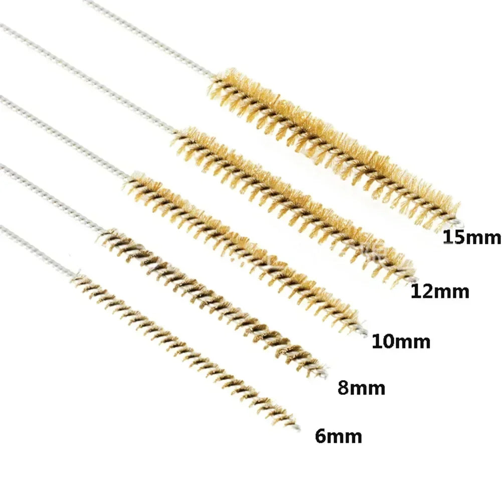 5/10-Piece Stainless Steel & Brass Twisted Wire Bore Cleaning Brush Set