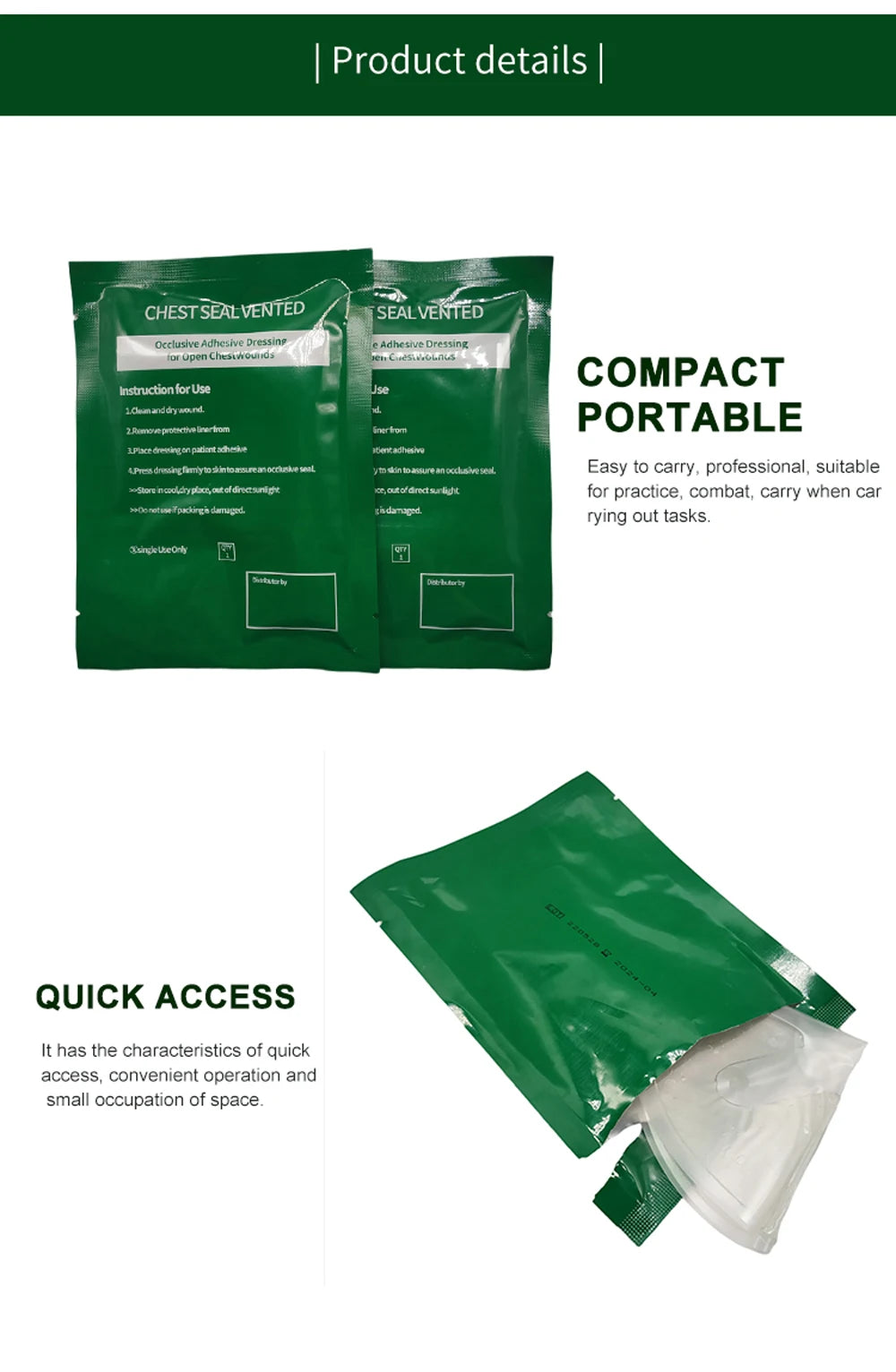 Vented Chest Seal – Emergency Wound Care for Tactical and First Aid Use